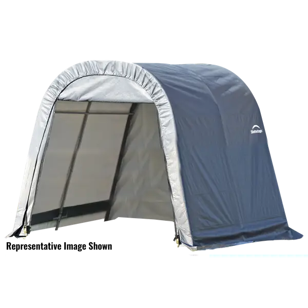 ShelterLogic 10'x8'x8' ShelterCoat Gray Round Style Garage