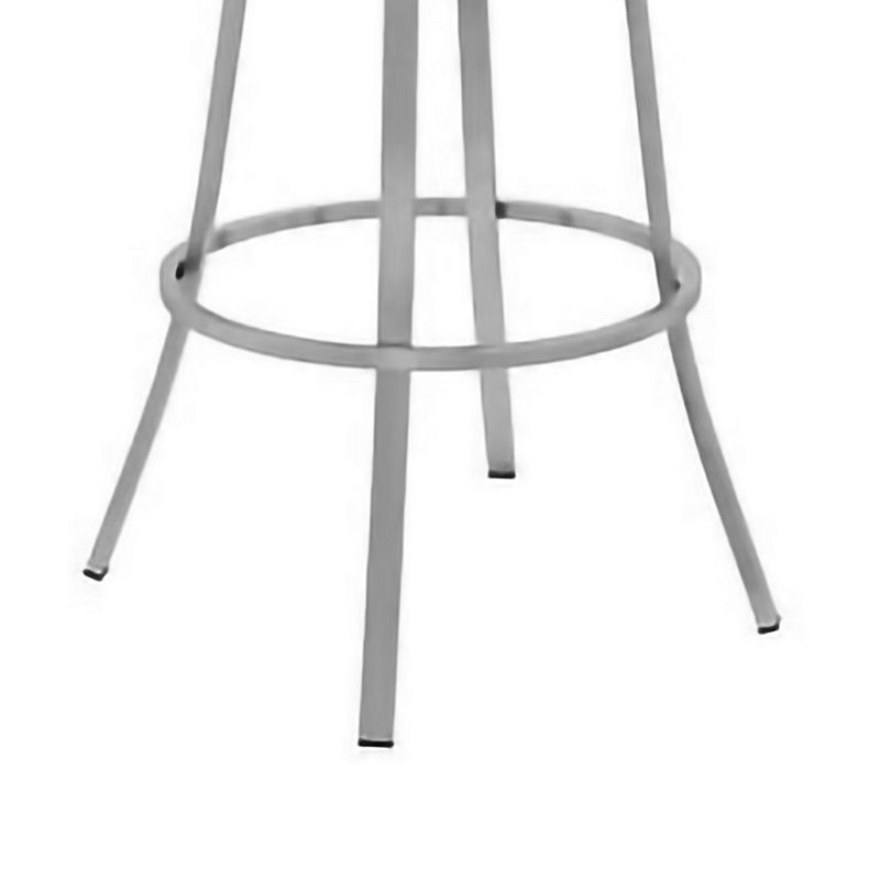 26 Inch Leatherette Back Barstool with Metal Frame， Black