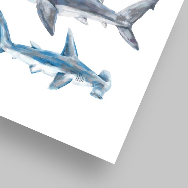 Americanflat Animal Minimalist Painted Shark Trio 1 By Jetty Home Poster Art Print