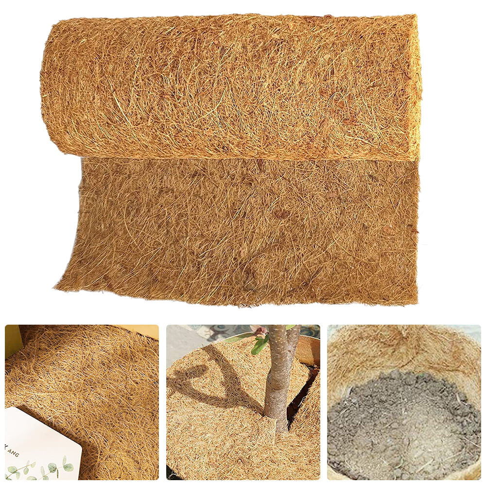 Willstar Coconut Mat Coco Fiber Roll Natural Coconut Coco Liner Roll Coconut Palm Carpet Coconut Coir Liner Sheets Coco Mat For Planter Window Flower Wall Hanging Basket Garden Decoration