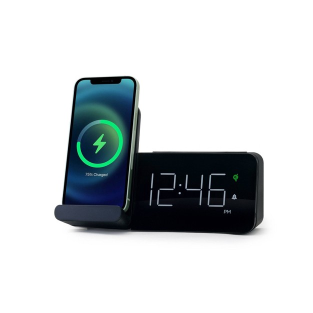 Power Stand Alarm Table Clock Black Capello