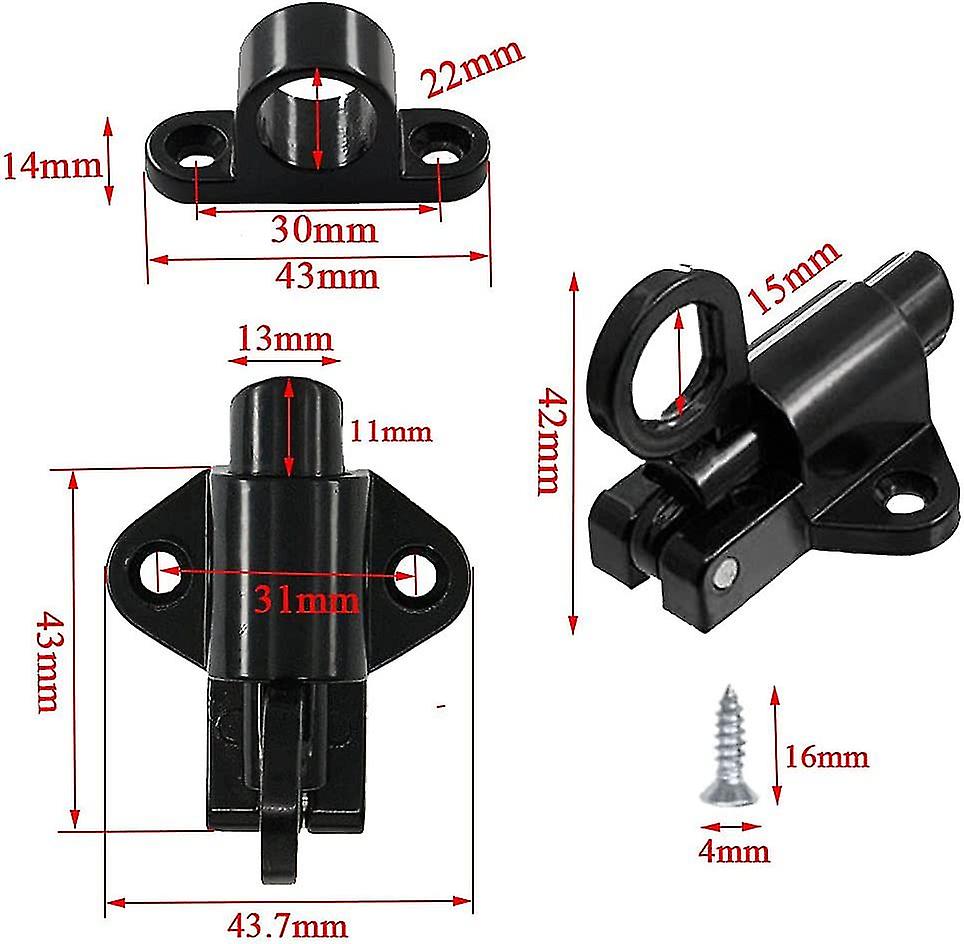 Door Latch 4 Pieces Door Latch Automatic Gate Lock Exterior Door Lock Window Latch Spring Latch Bolt