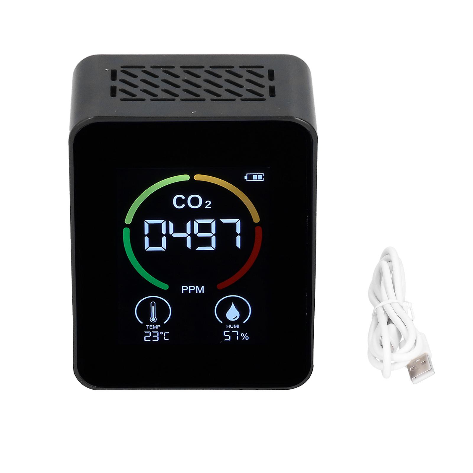 Co Detector Digital Thermometer Hygrometer Air Quality Monitor Tvoc Formaldehyde Detector(black )