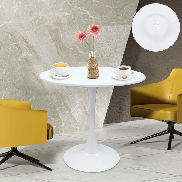 Side Table Round End Table Modern Home White Coffee Table - 31.5 * 28.7 * 19.7inch