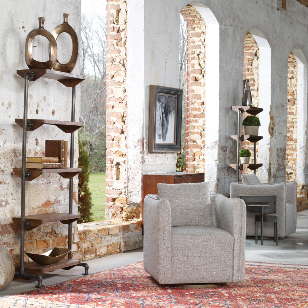 Corben Swivel Chair   Transitional   Armchairs And Accent Chairs   by IsabellesLightingcom  Houzz