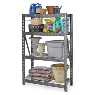 Gladiator White 4-Tier Heavy Duty Steel Garage Storage Shelving Unit (60 in. W x 72 in. H x 18 in. D) GARS604TKW