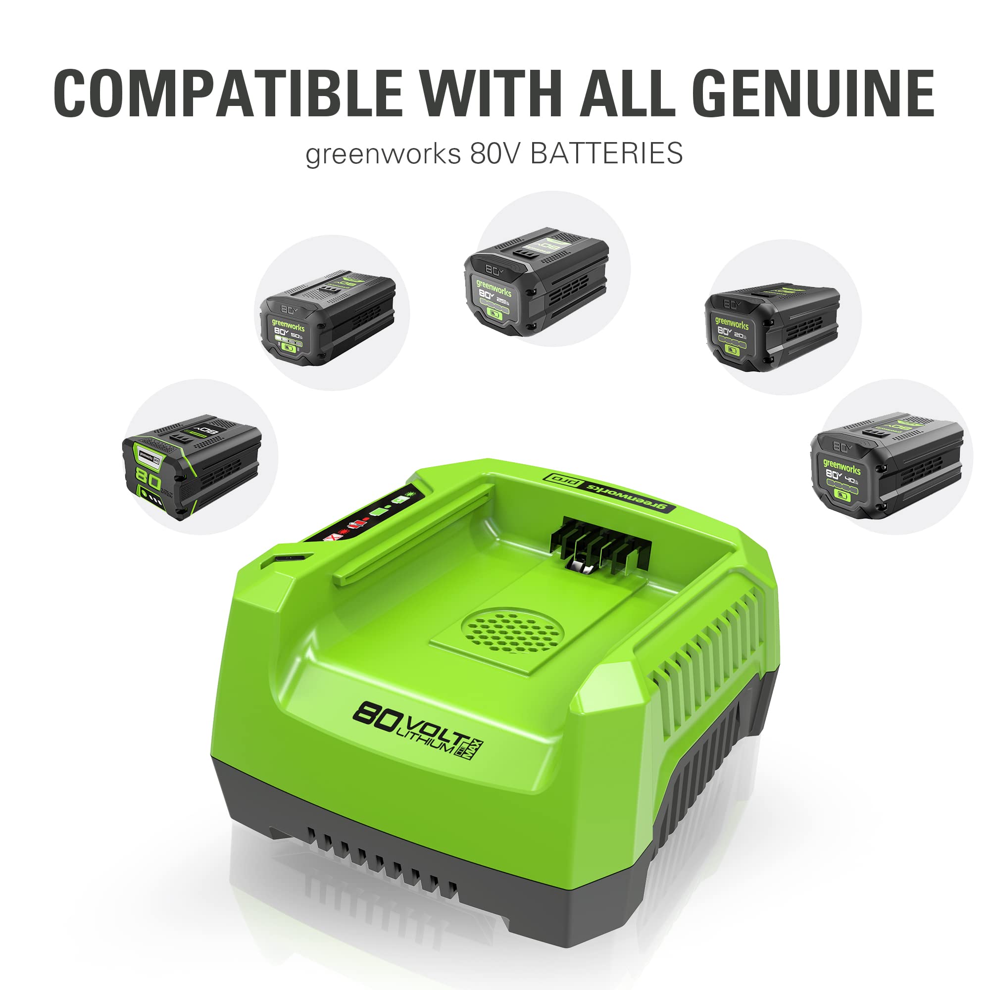 80V Rapid Battery Charger | Greenworks Tools