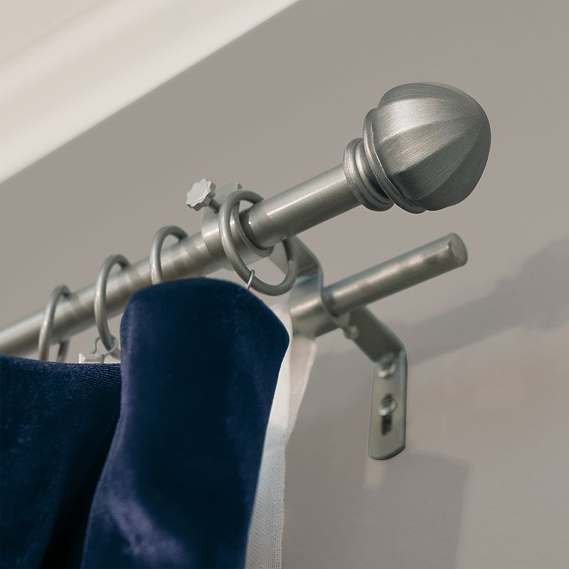 Decopolitan Faceted Ball Adjustable Double Curtain Rod