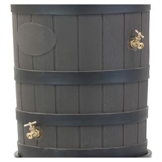 Good Ideas Rain Wizard 50 Gal. American Oak with Darkened Ribs Rain Barrel RW-2PD050-OAK