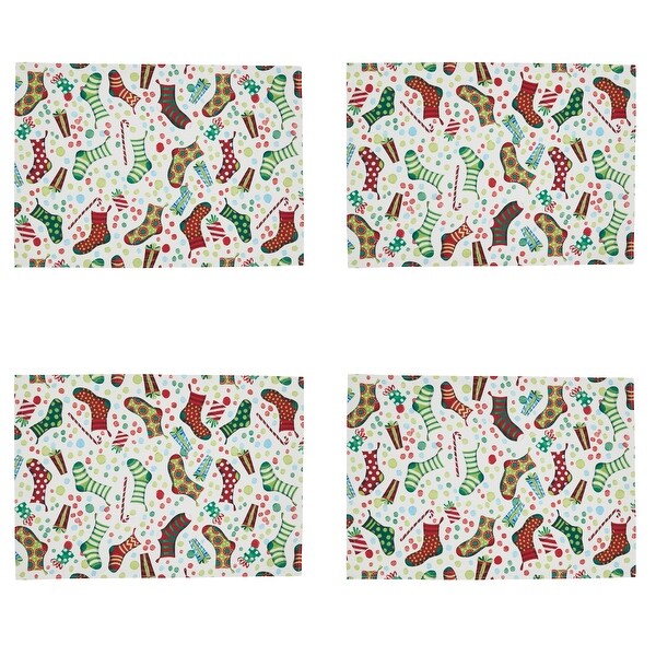 Placemats With Christmas Stockings Design (Set of 4)