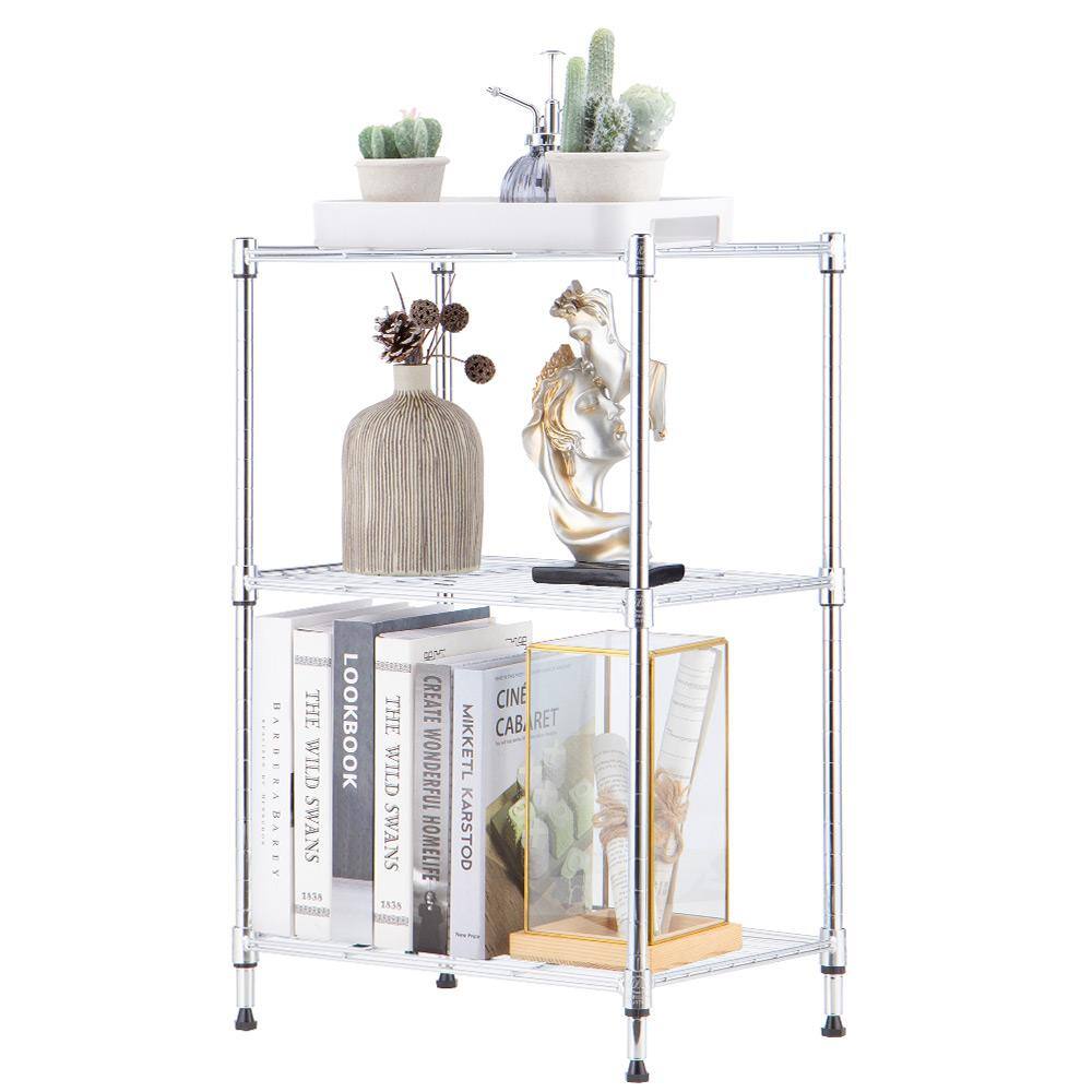 mzg Chrome 3-Tier Steel Garage Storage Wire Shelving Unit (18 in. x 26 in. x 12 in.) E304567OH301LB