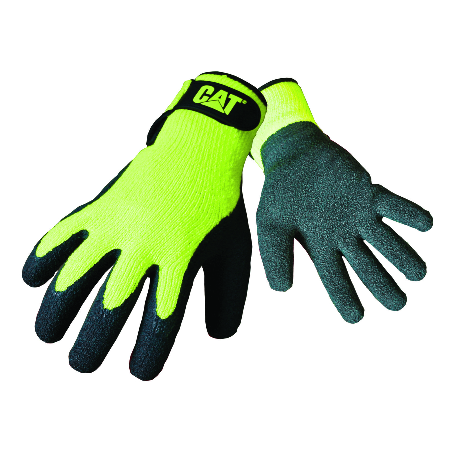 CAT Men\u0027s Indoor/Outdoor Palm Work Gloves High-Vis Green L 1 pair