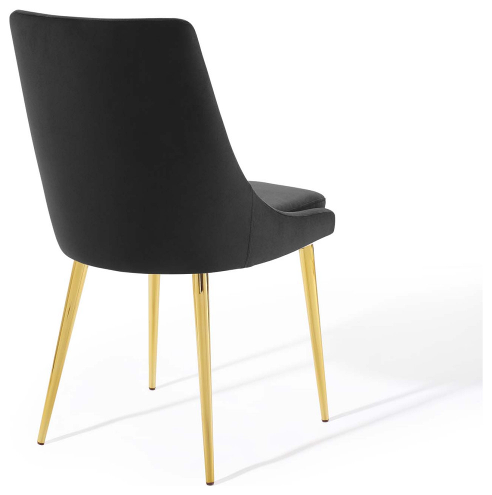 Modway Viscount 19 quotModern Performance Velvet Dining Chair in Black   Midcentury   Dining Chairs   by Kolibri Decor  Houzz