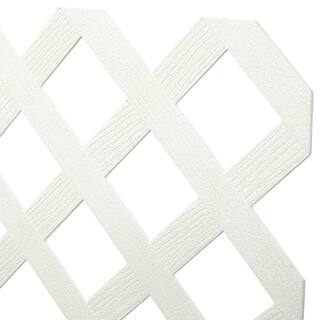 Veranda 4 ft. x 8 ft. White Garden Diamond Vinyl Lattice 73004026