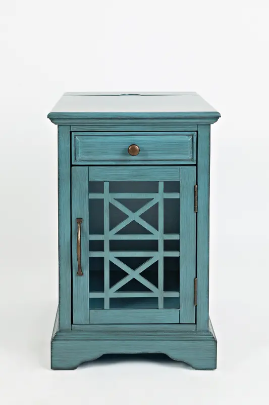 Craftsman Aqua Blue Side Table