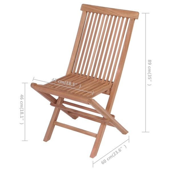 vidaXL Folding Patio Chairs 4 pcs Solid Teak Wood