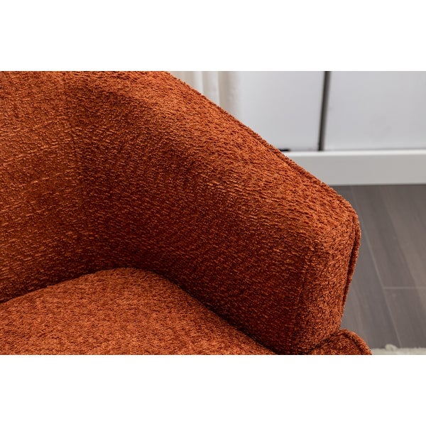 Swivel Accent Chair Living Room Round Barrel Armchair， Orange