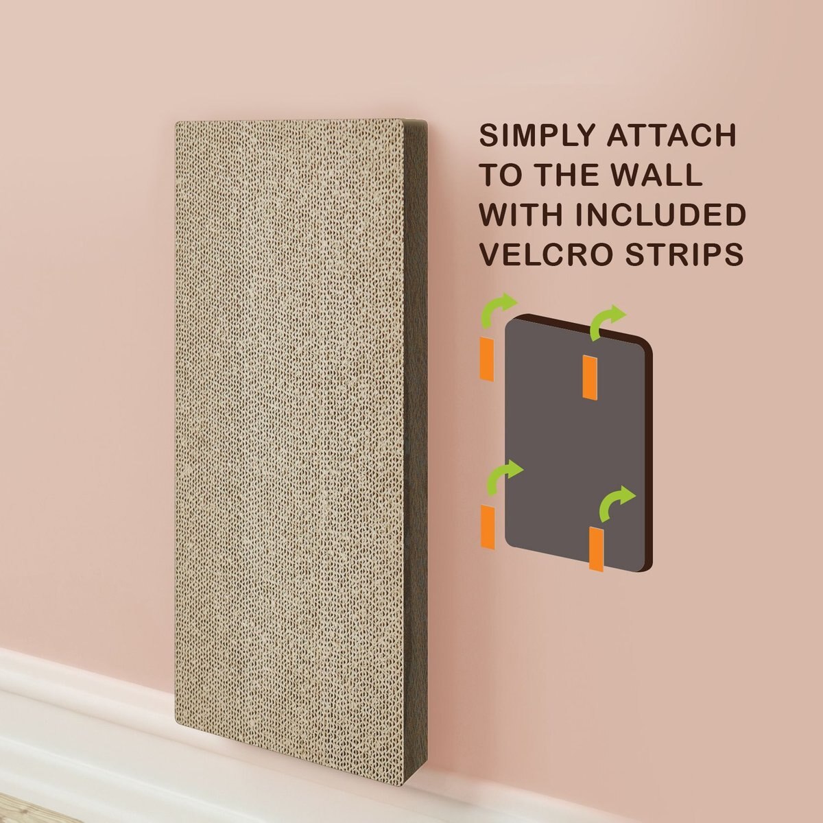 Way Basics Katwall Wall Scratching Post with Catnip