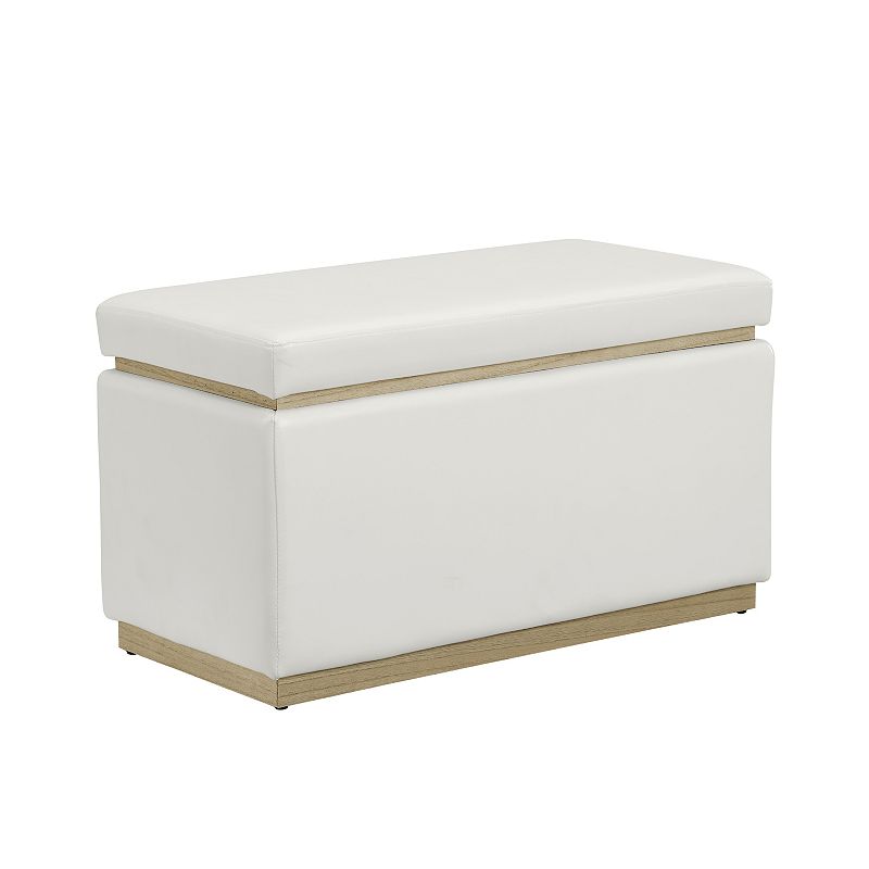 Linon Blanche Rectangle Storage Ottoman