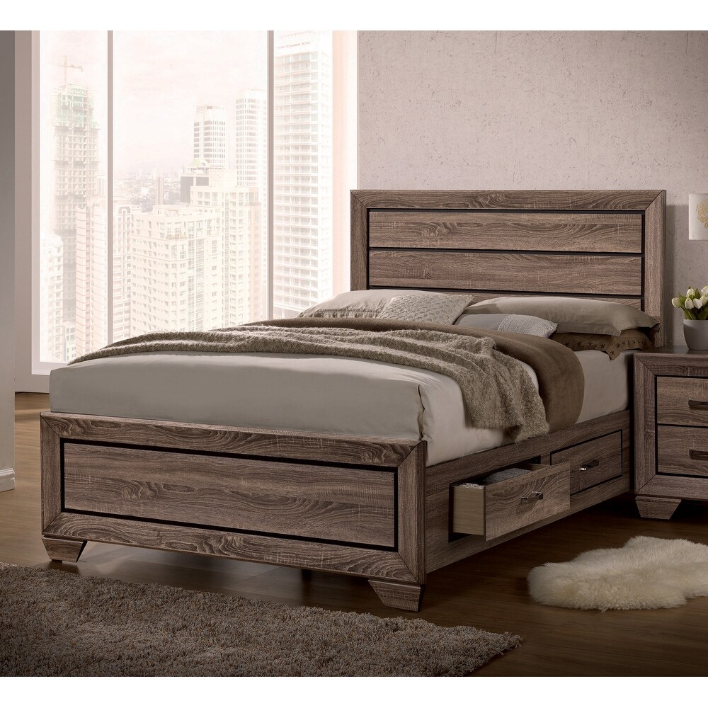 Oatfield Washed Taupe 3 piece Queen Bedroom Set with 2 Nightstands