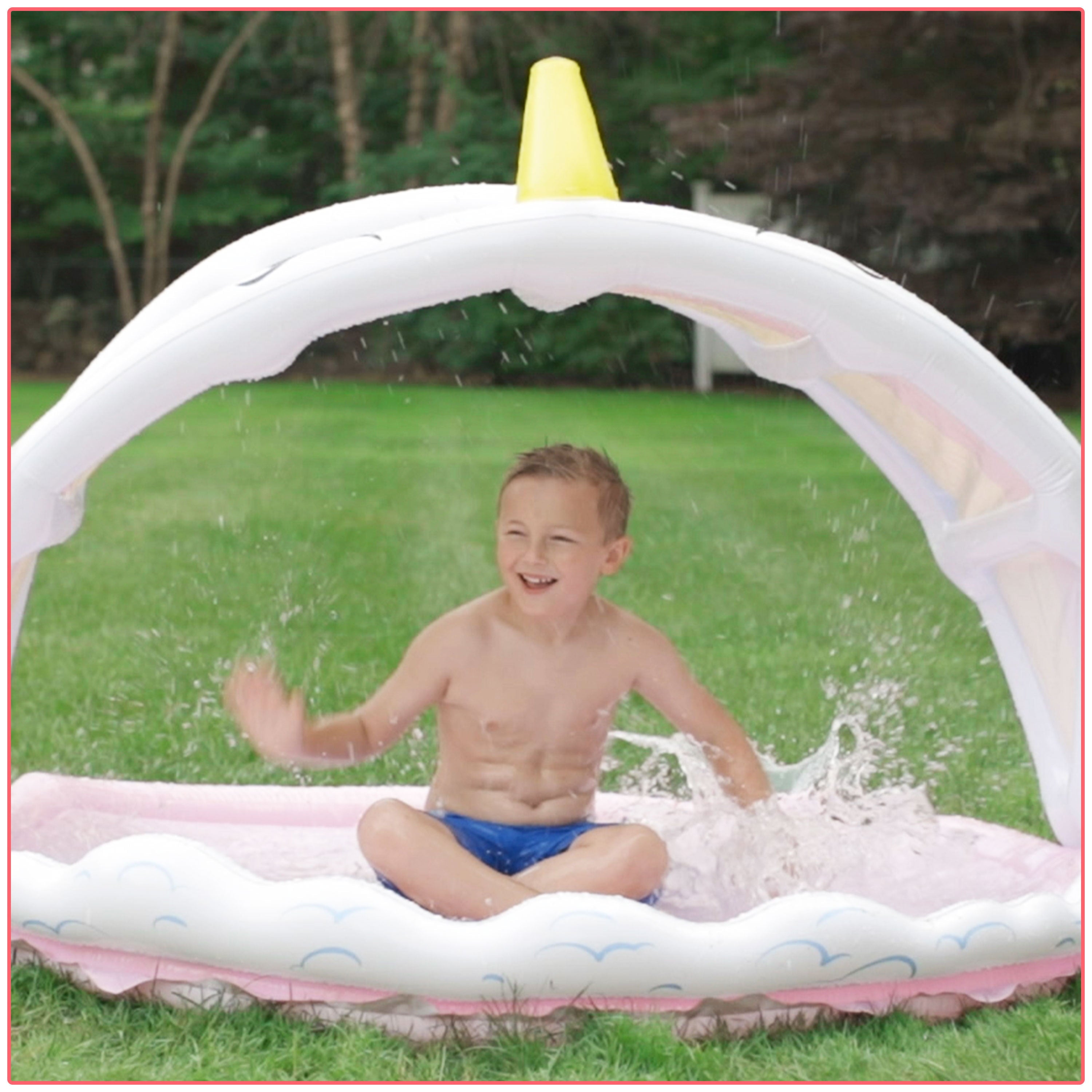 Sunsmart Rainbow Unicorn Shade N' Splash Sprinkler and Splash Pad 5.5'