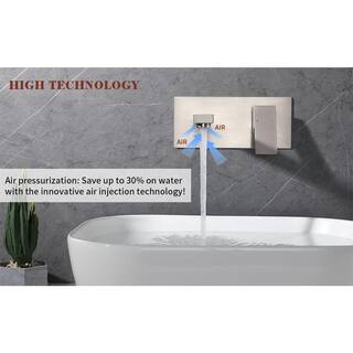 FORCLOVER Single-Handle Wall Mount Bathroom Faucet in Brushed Nickel DRMONM-01BN