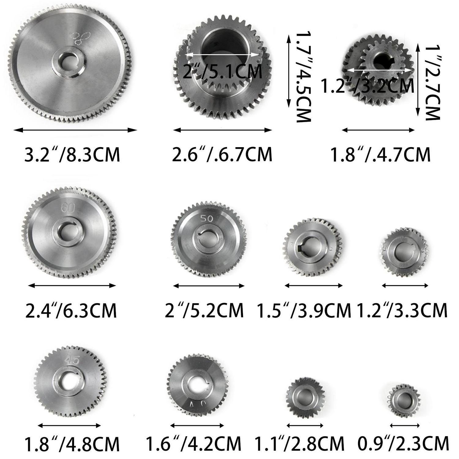 VEVOR 17pcs/Set CJ0618 Lathe Mini Lathe Gears Metal Cutting Machine Gears Lathe Gears Metal Exchange Gear