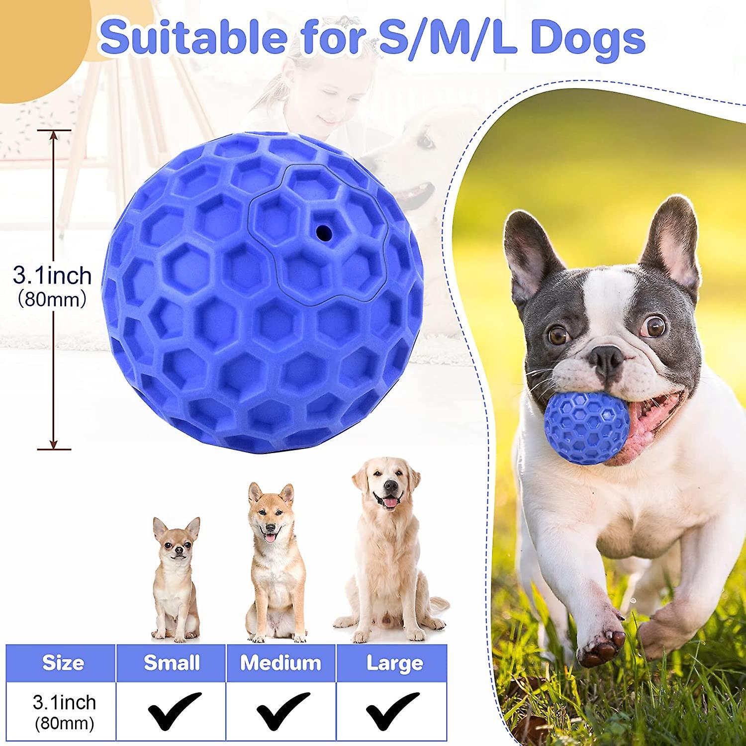 Indestructible Squeaky Dog Balls， Interactive Dog Toys For Aggressive Chewers Large Breed For Relieving Anxiety， Dog Chew Toys Balls For Aggressive Ch