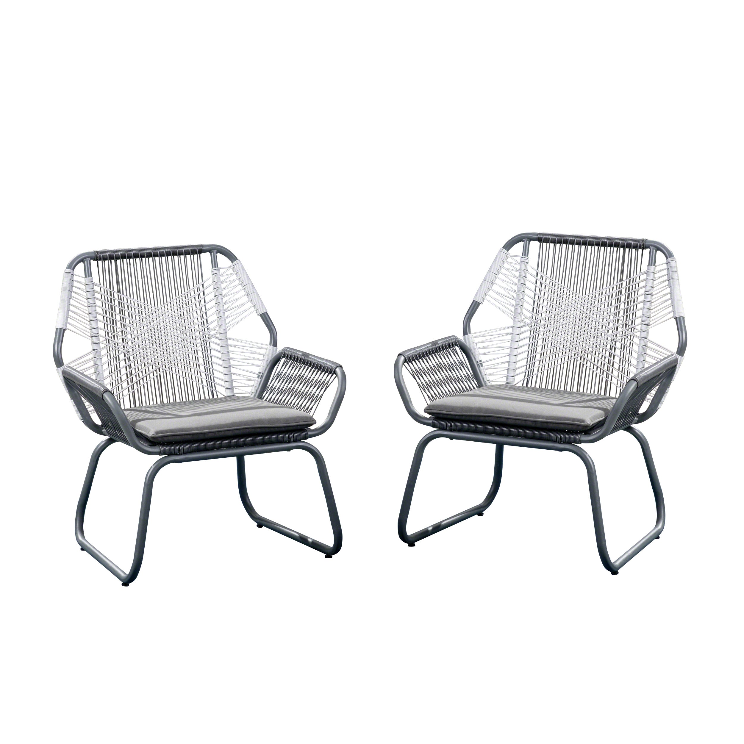 Lydia Outdoor Faux Rattan Club Chair (Set of 2)