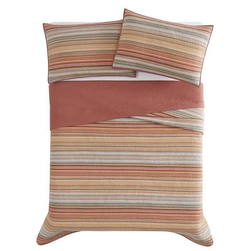 Brooklyn Loom Sunset Stripe Yarn Dye Quilt Set with Shams