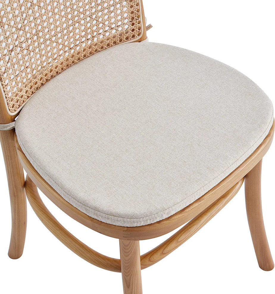 Set of 4 Outdoor Dining Chair  Woven Natural Cane Seat  ampBack   Tropical   Outdoor Dining Chairs   by Decor Love  Houzz