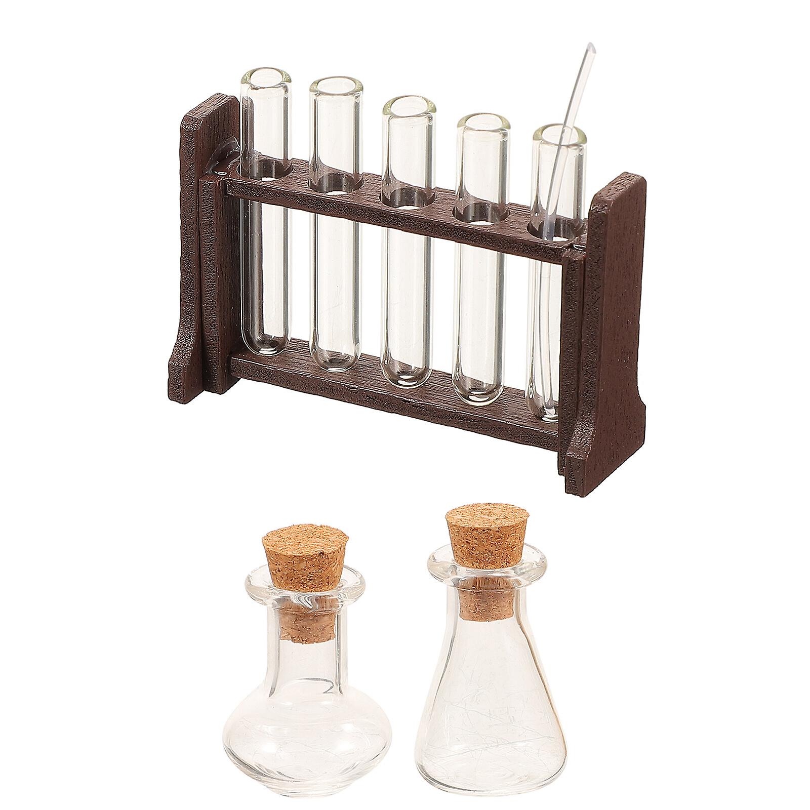 1 Set Of Laboratory Toy Science Tube Rack Education Experiment Toy Test Tube For Doll House