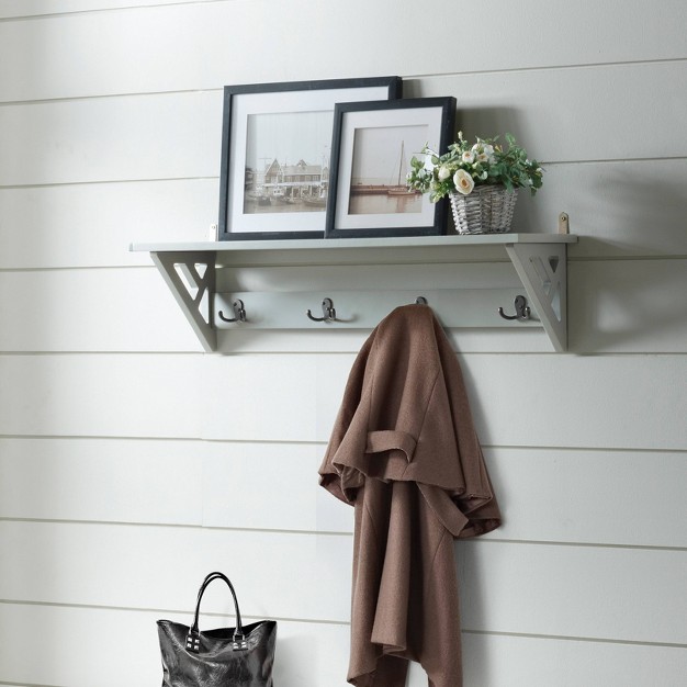 Middlebury Coat Hook With Shelf Gray Alaterre Furniture