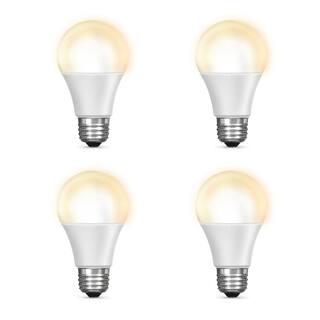 Feit Electric 60-Watt Equivalent Soft White (2700K) A19 Dimmable Wi-Fi LED Smart Light Bulb (4-Pack) OM60927CAAG4