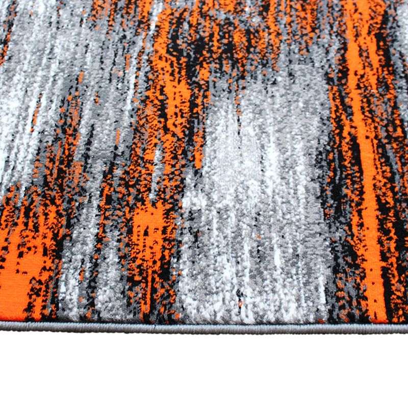 Masada Rugs Masada Rugs Trendz Collection 2'x7' Modern Contemporary Runner Area Rug in Orange， Gray and Black - Design Trz863