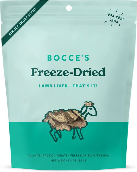 Bocce's Bakery Lamb Liver Freeze-Dried Treats， 3-oz bag