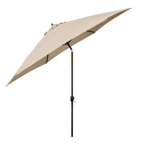 11 x27 X 11 x27 Aluminum Market Polyester Umbrella With Crank Lift Beige Astella