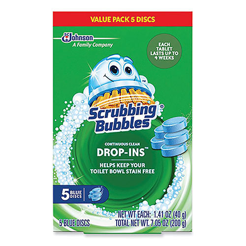 SC Johnson Scrubbing Bubbles Drop-Ins Toilet Cleaning Tablets | 1.41 oz Tablets， 5