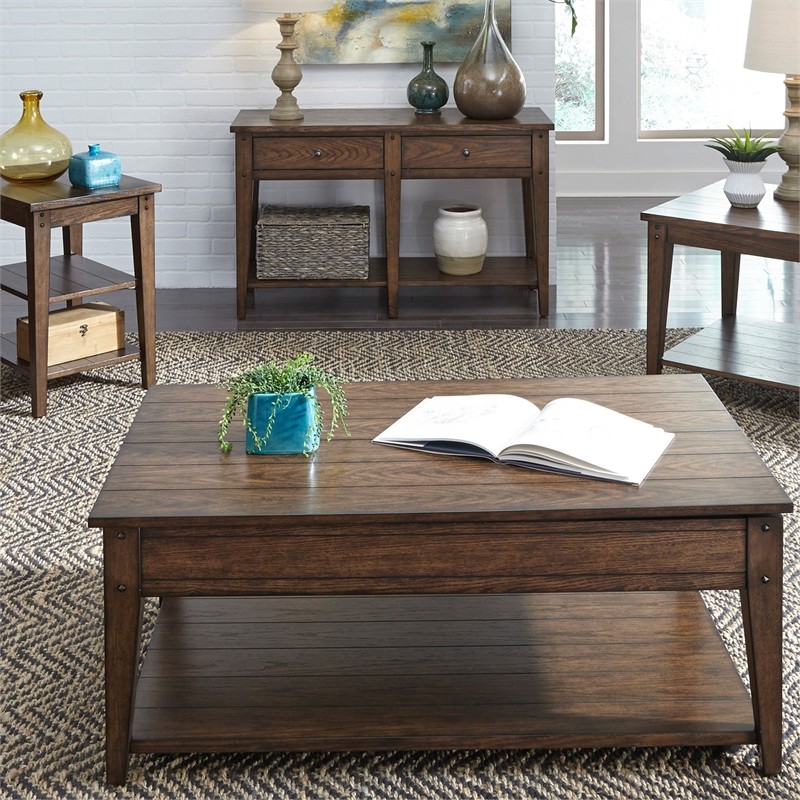 2 Piece Coffee Table and End Table Set in Oak   Transitional   Coffee Table Sets   by Homesquare  Houzz