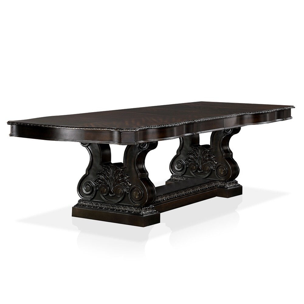 Furniture of America Abeni Traditional Walnut 112 inch Expandable Table