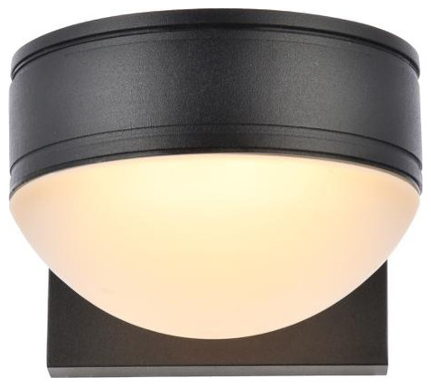 Living District LDOD4014BK Raine Integrated LED wall sconce in black   Transitional   Outdoor Wall Lights And Sconces   by LIGHTING JUNGLE  Houzz