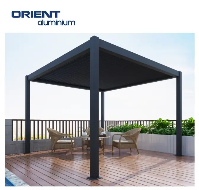 Chinese Factory Directly Supply High Quality Aluminum Pergola Standard Size Louvered Roof Pergola Kits