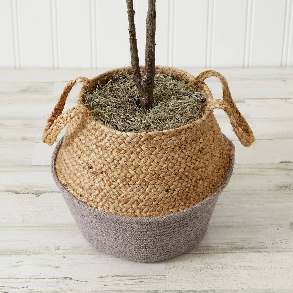 Nearly Natural 3 ft. Artificial Fiddle Leaf Fig Tree with Handmade Cotton and Jute Woven Planter DIY Kit (Set of 2) P1908-S2-GA