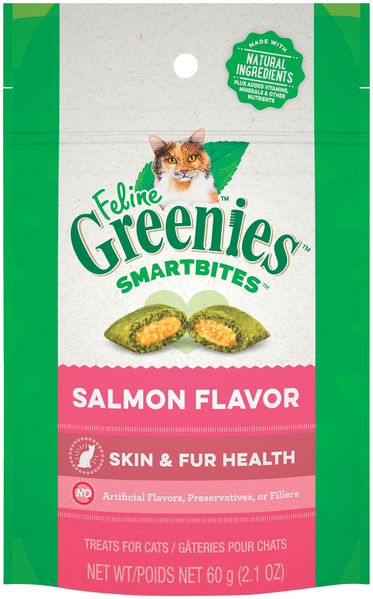 Greenies SmartBites Skinamp Fur Health Cat Treats 2.1 Oz.