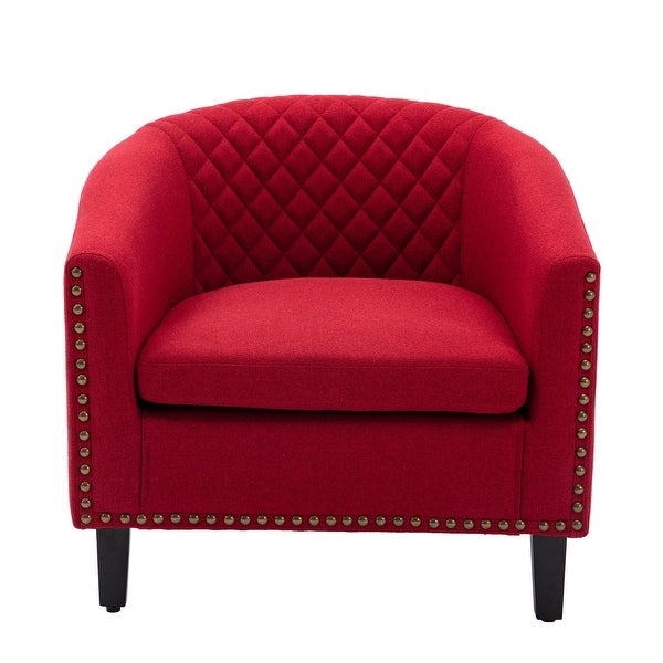 Accent Barrel Chair Living Room Chair with Nailheads