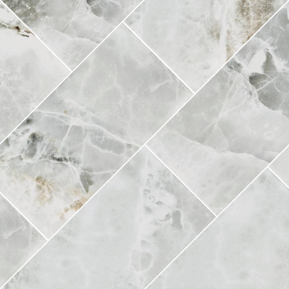 MSI Hornbill Gray 16 in. x 32in. Polished Porcelain Stone Look Floor and Wall Tile (14.2 sq. ft.Case) NHDHOR1632C