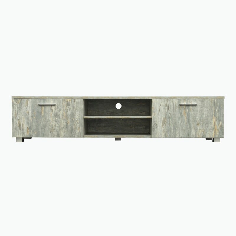 TV Stand Media Console Entertainment Center Television Table  2 Storage Cabinet with Open Shelves