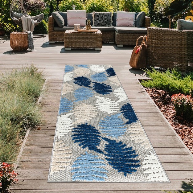 World Rug Gallery Seville Floral Leaves Indoor outdoor Area Rug