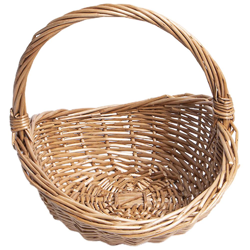 Wicker Picnic Basket Empty Basket Eggs Candy Storage Basket Flower Storage Basket