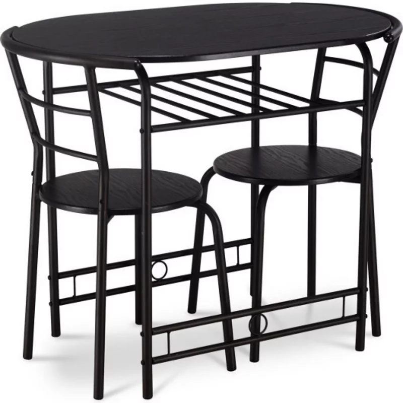 3 Pcs Dining Set Table And 2 Chairs Bistro Pub Furniture